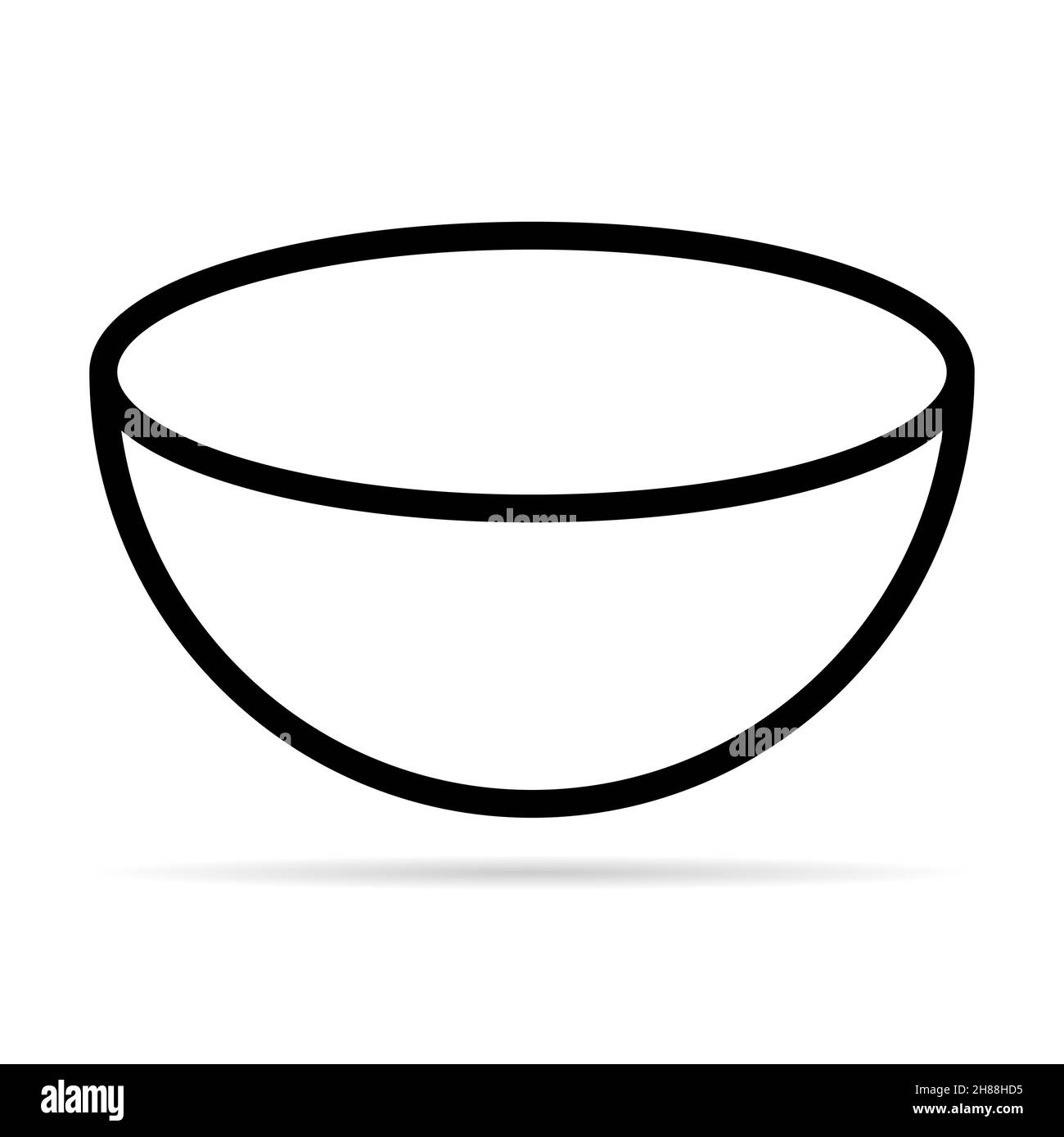 Icône de bol, panneau de nourriture isolé sur fond, illustration vectorielle, motif de symbole de repas de dîner . Illustration de Vecteur