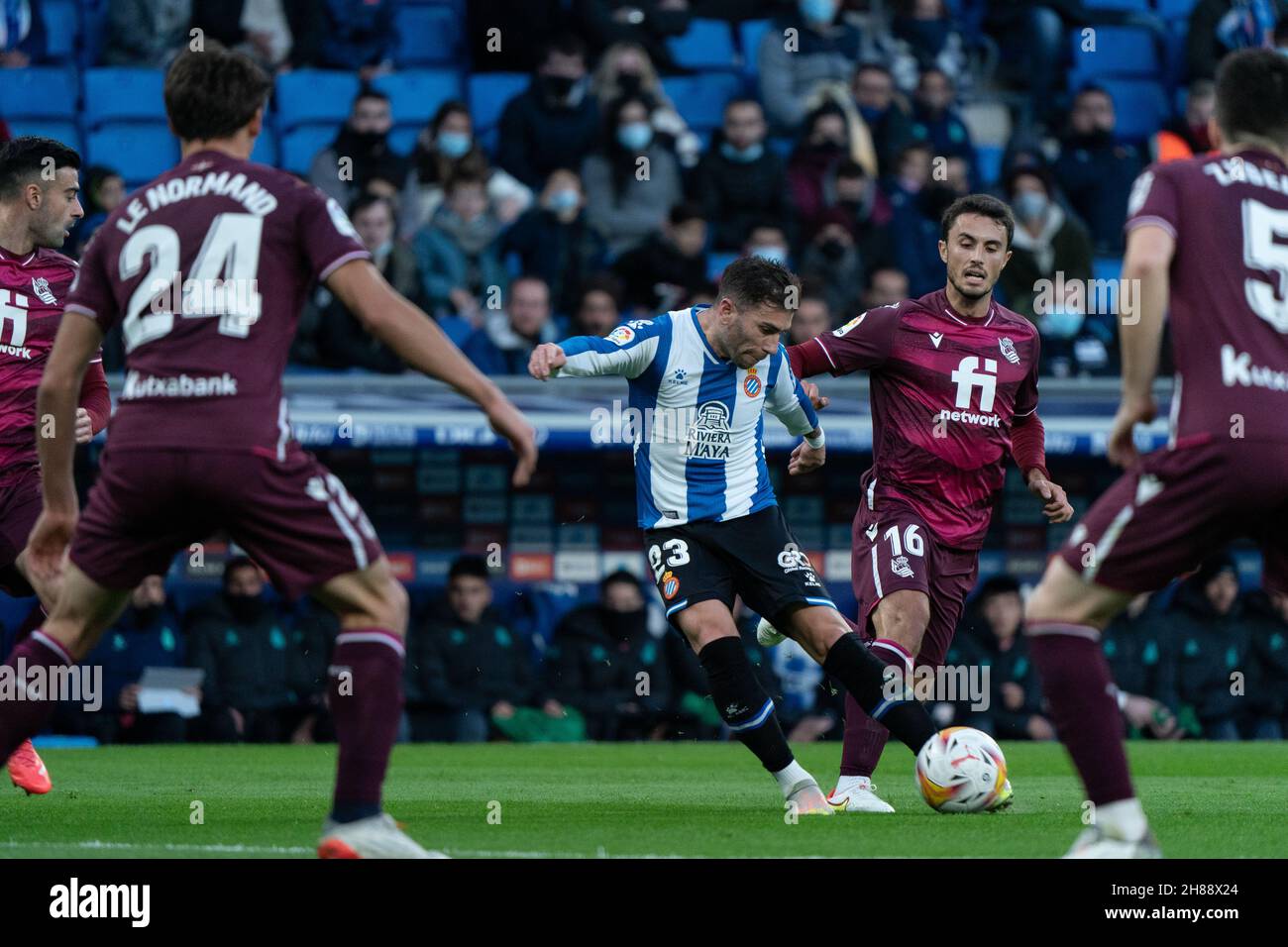 Cornellà, Espagne, 28, novembre 2021.Espagnol la Liga: RCD Espanyol contre Real Sociedad.Crédit: Joan Gosa/Joan Gosa Banque D'Images