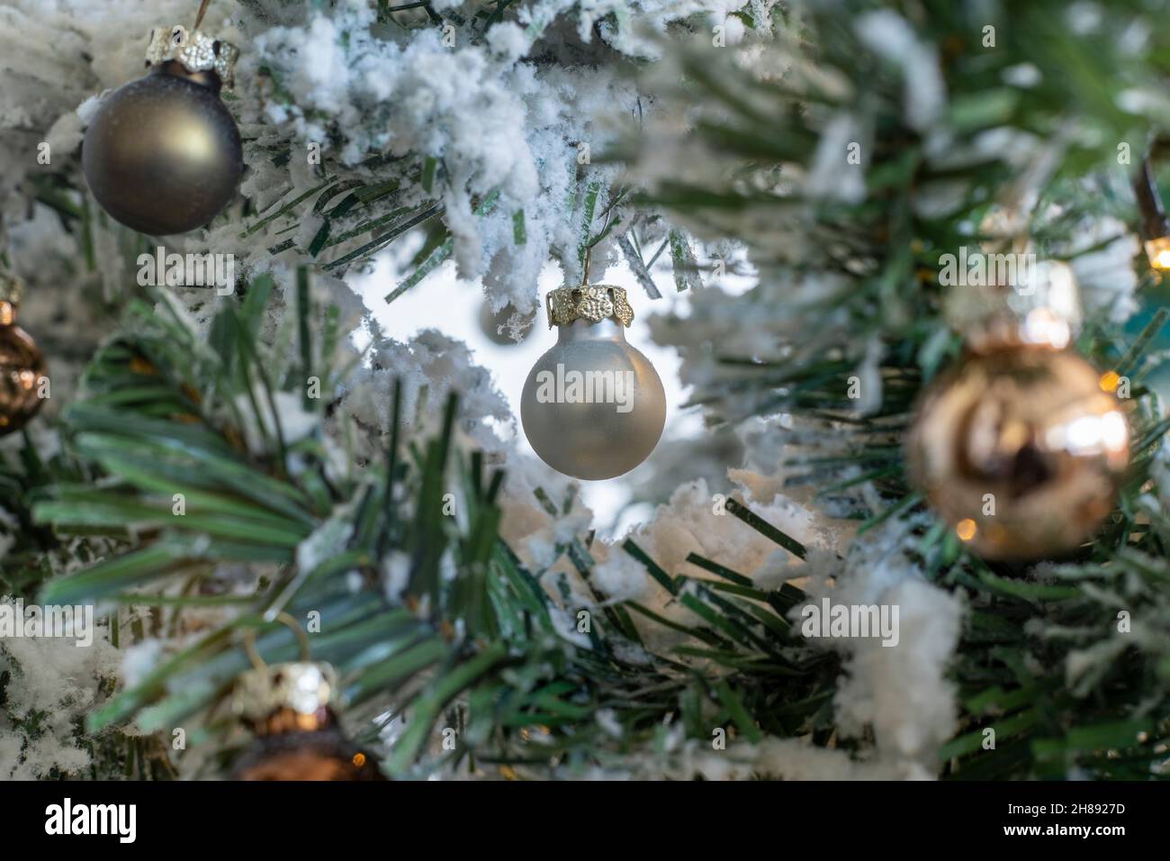 Décorations d'arbre de Noël.Nous vous souhaitons un Joyeux Noël. Banque D'Images