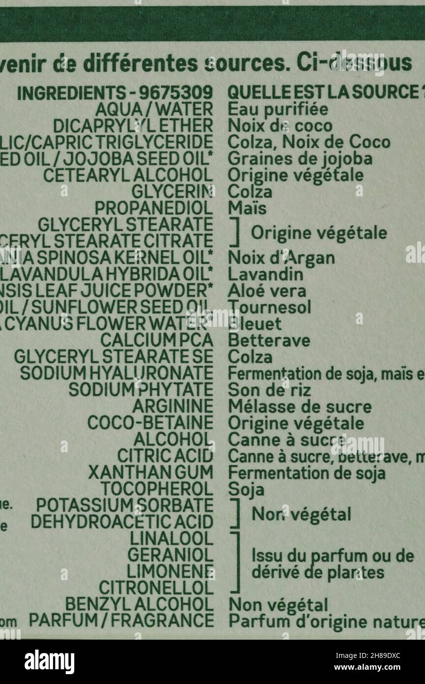 Cosmétiques biologiques Banque D'Images