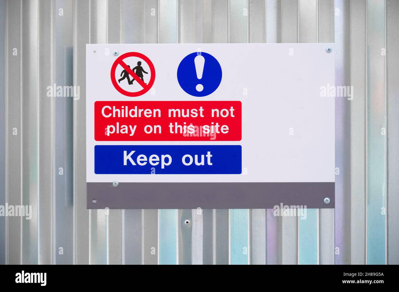 Affiche de sécurité pour les enfants sur le chantier Banque D'Images