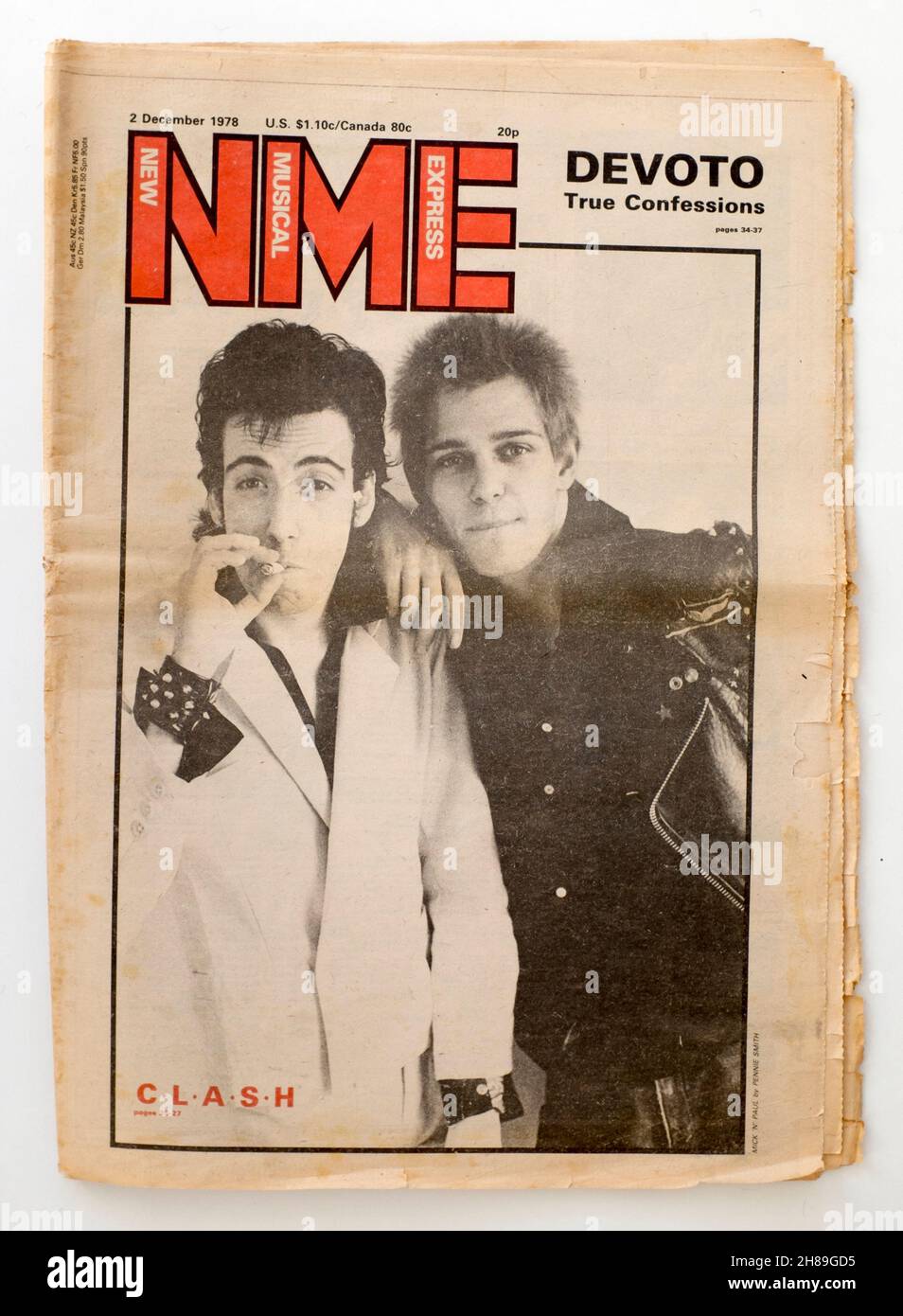 1978 publication NME New musical Express Clash couverture avant Banque D'Images