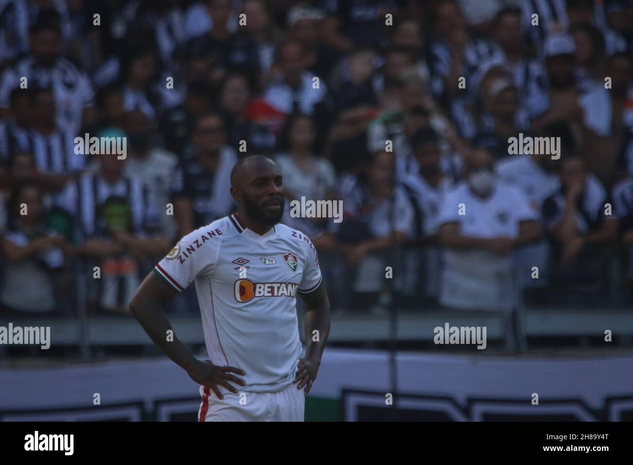 Belo Horizonte, Brésil.28 novembre 2021.Manoel célèbre le but de Fluminense pendant Atlético x Fluminense, un match valable pour le Championnat brésilien 2021, tenu à Estádio do Mineirão, à Belo Horizonte, MG.Crédit : Doug Patrício/FotoArena/Alay Live News Banque D'Images