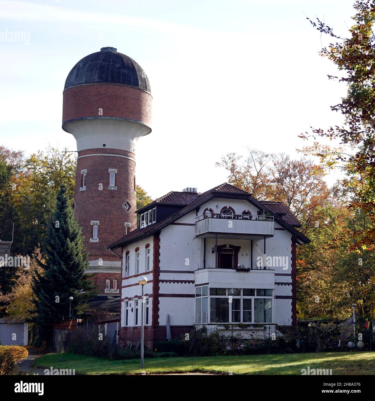 Baudenkmal Wasserturm und Wohngebäude, Hansestadt Uelzen, Niedersachsen, Allemagne Banque D'Images