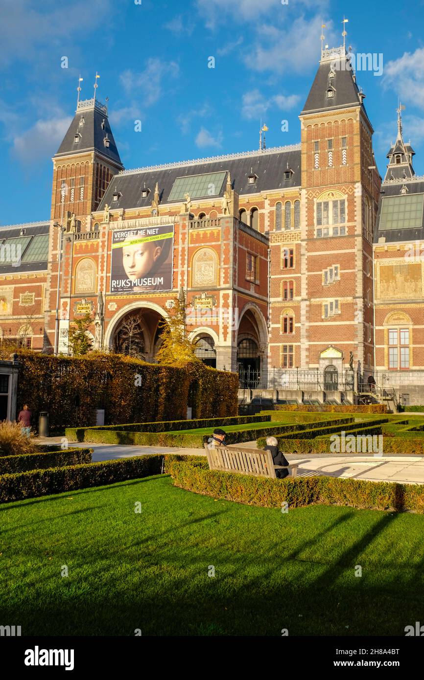 Rijksmuseum Gardens, Museum Square, Amsterdam, Hollande. Banque D'Images