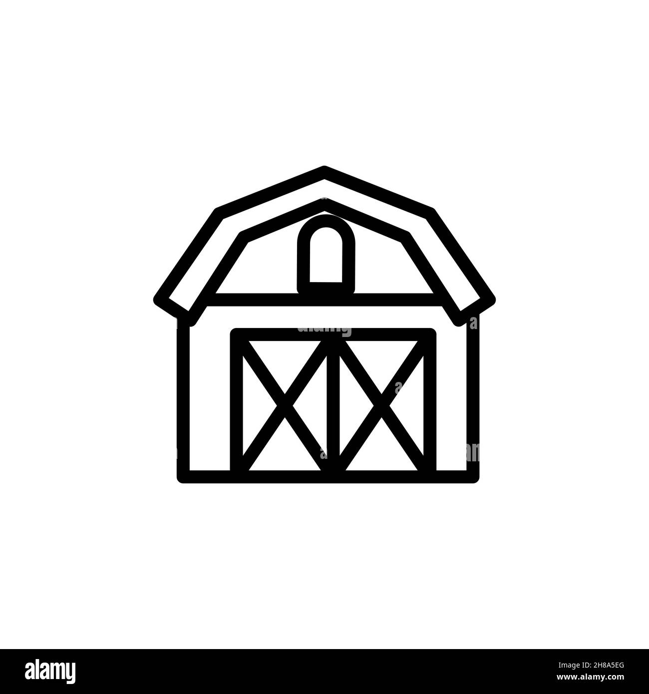 illustration vectorielle d'icône de grange, ferme, granary line Illustration de Vecteur