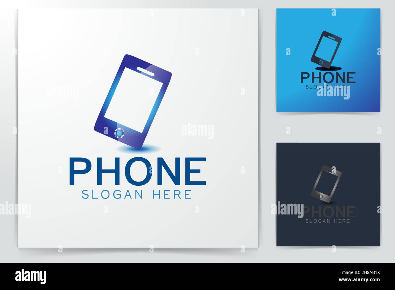 L'inspiration de conception de logo de téléphone Illustration de Vecteur