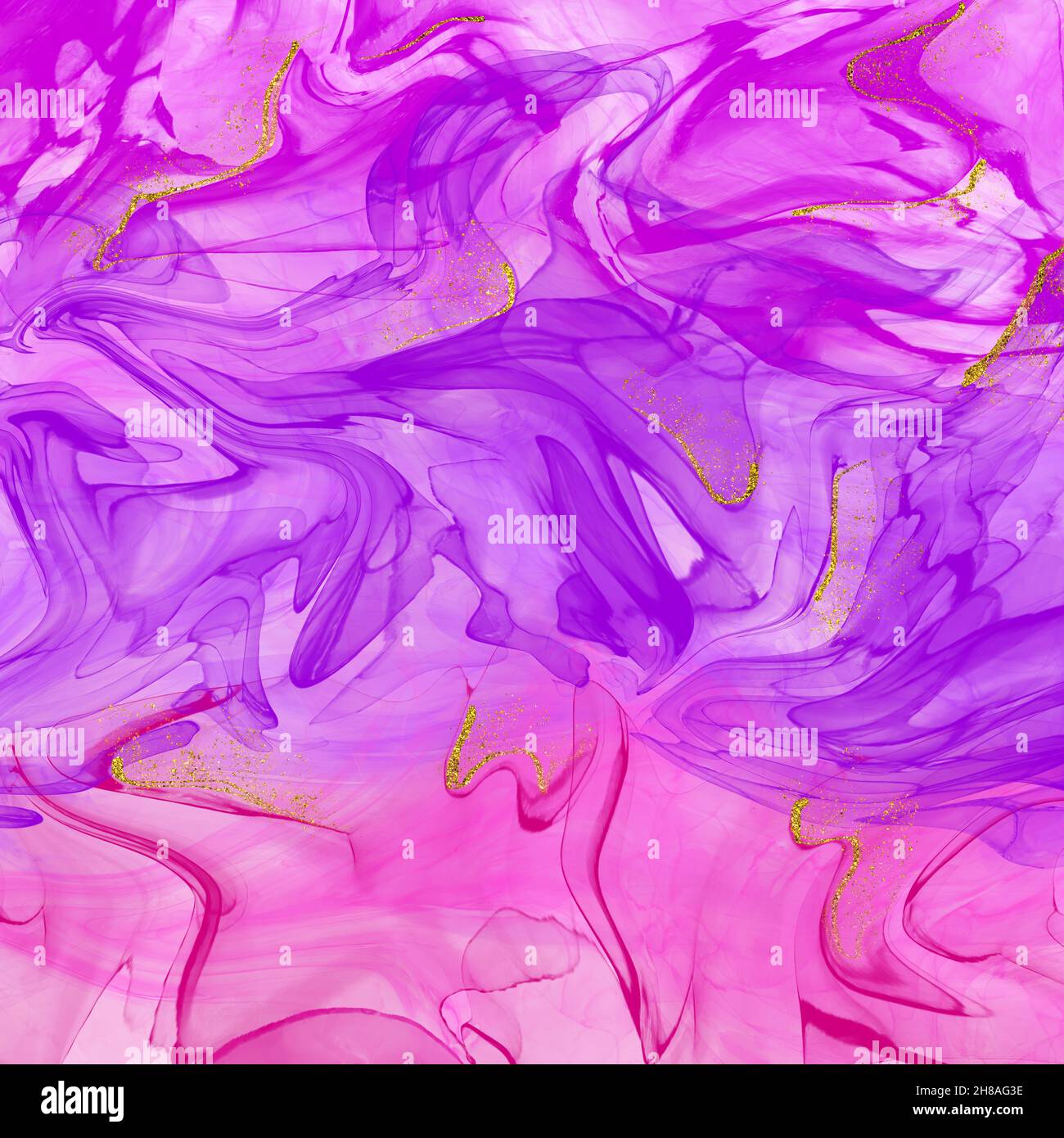 Motif d'encre à l'alcool rose et violet. Banque D'Images
