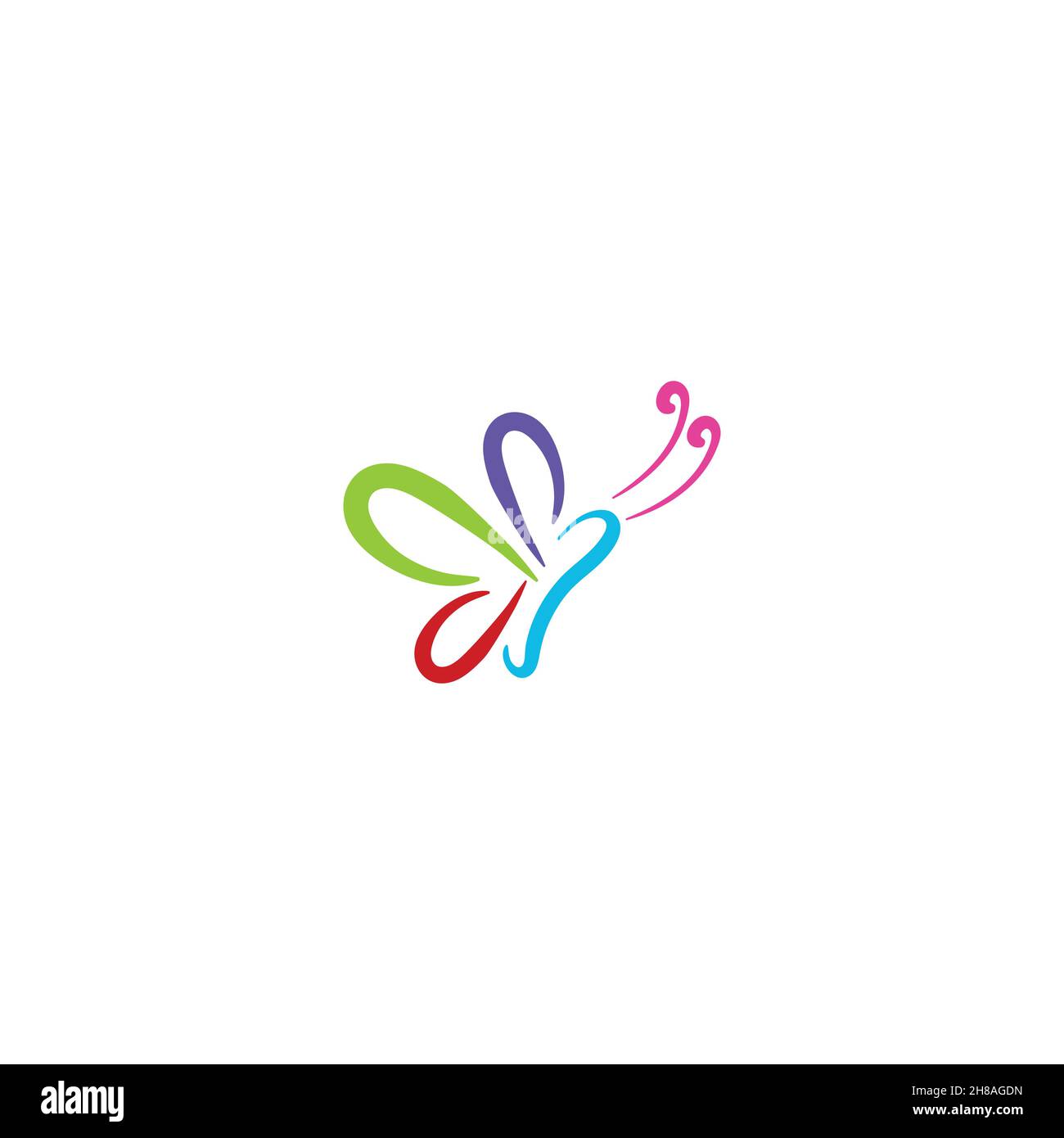 Idées de logo papillon coloré. Logo inspiration. Illustration Du Vecteur De Modèle. Isolé Sur Fond Blanc. Illustration de Vecteur