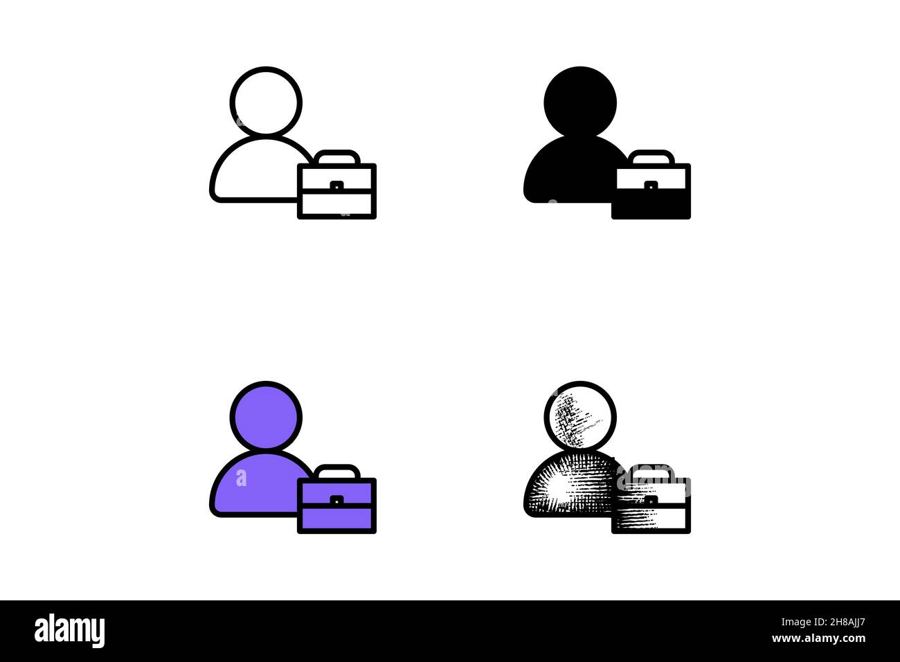 business manager et porte-documents isolés sur fond blanc, illustration vectorielle Illustration de Vecteur