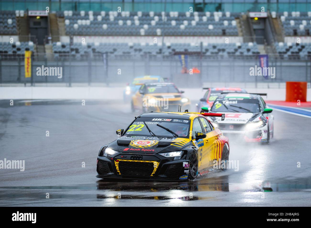 22 Vervisch Frederic (bel), Comtoyou Team Audi Sport, Audi RS 3 LMS TCR (2021), action lors de la course WTCR 2021 de la FIA en Russie, 8e manche de la coupe du monde de la FIA Touring car Cup 2021, sur l'Autodrom Sotchi, du 27 au 28 novembre 2021 à Sotchi,Russie- photo Evgeniy Safronov / DPPI Banque D'Images