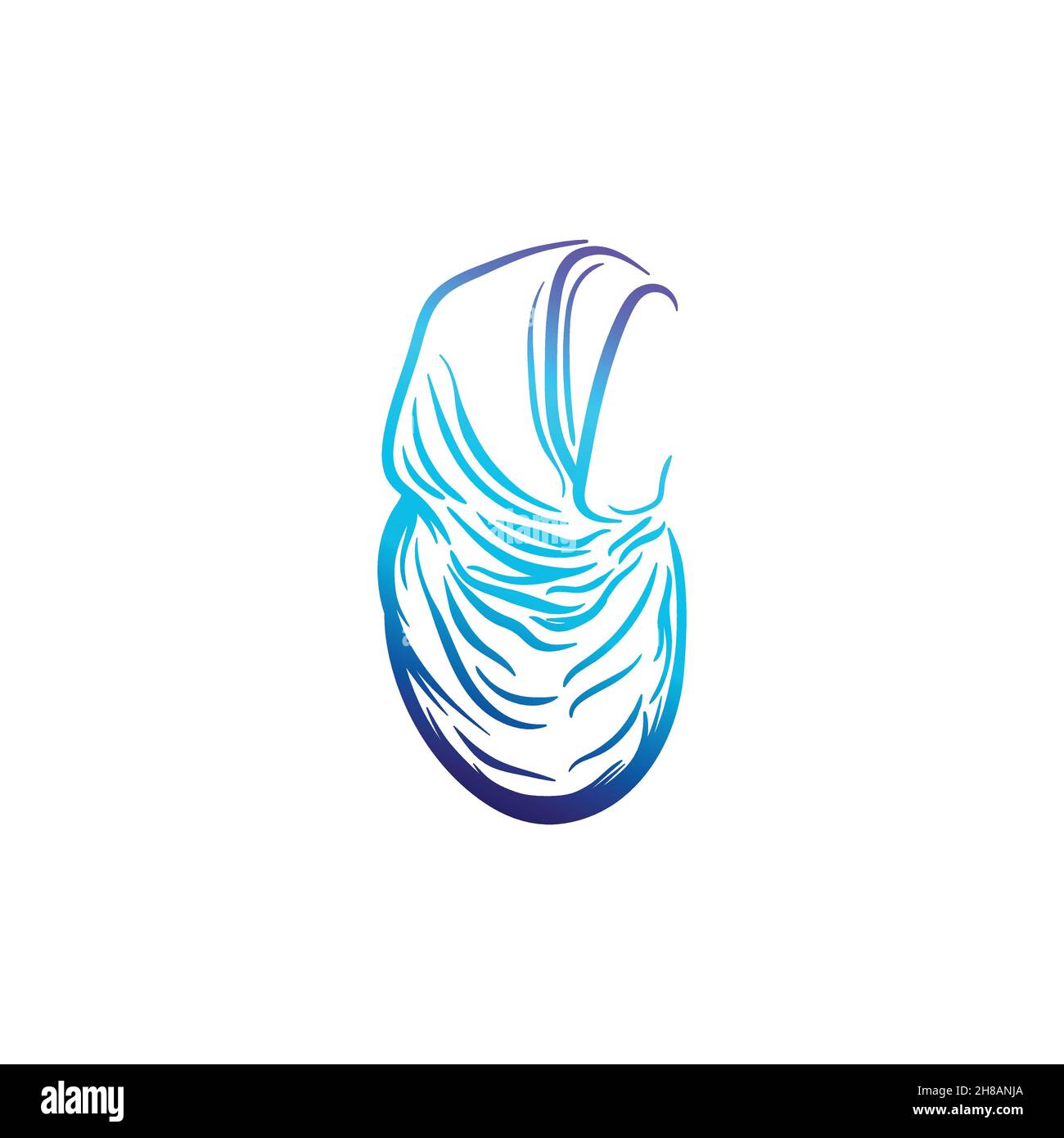 Idées créatives de logo bleu hijab. Logo inspiration. Illustration Du Vecteur De Modèle. Isolé Sur Fond Blanc Illustration de Vecteur