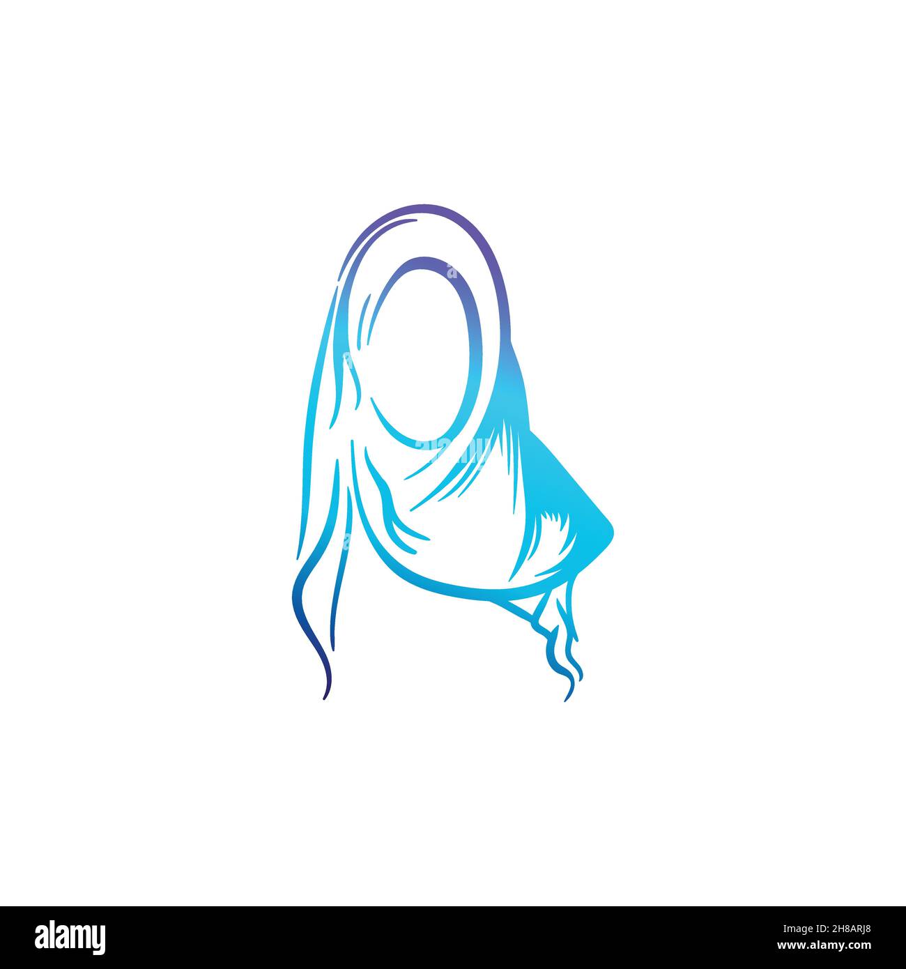 Idées créatives de logo bleu hijab. Logo inspiration. Illustration Du Vecteur De Modèle. Isolé Sur Fond Blanc Illustration de Vecteur