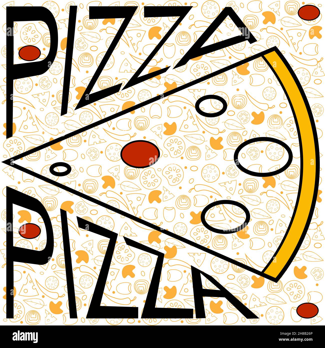 résumé logo minimal de pizza de formes géométriques 1 Illustration de Vecteur