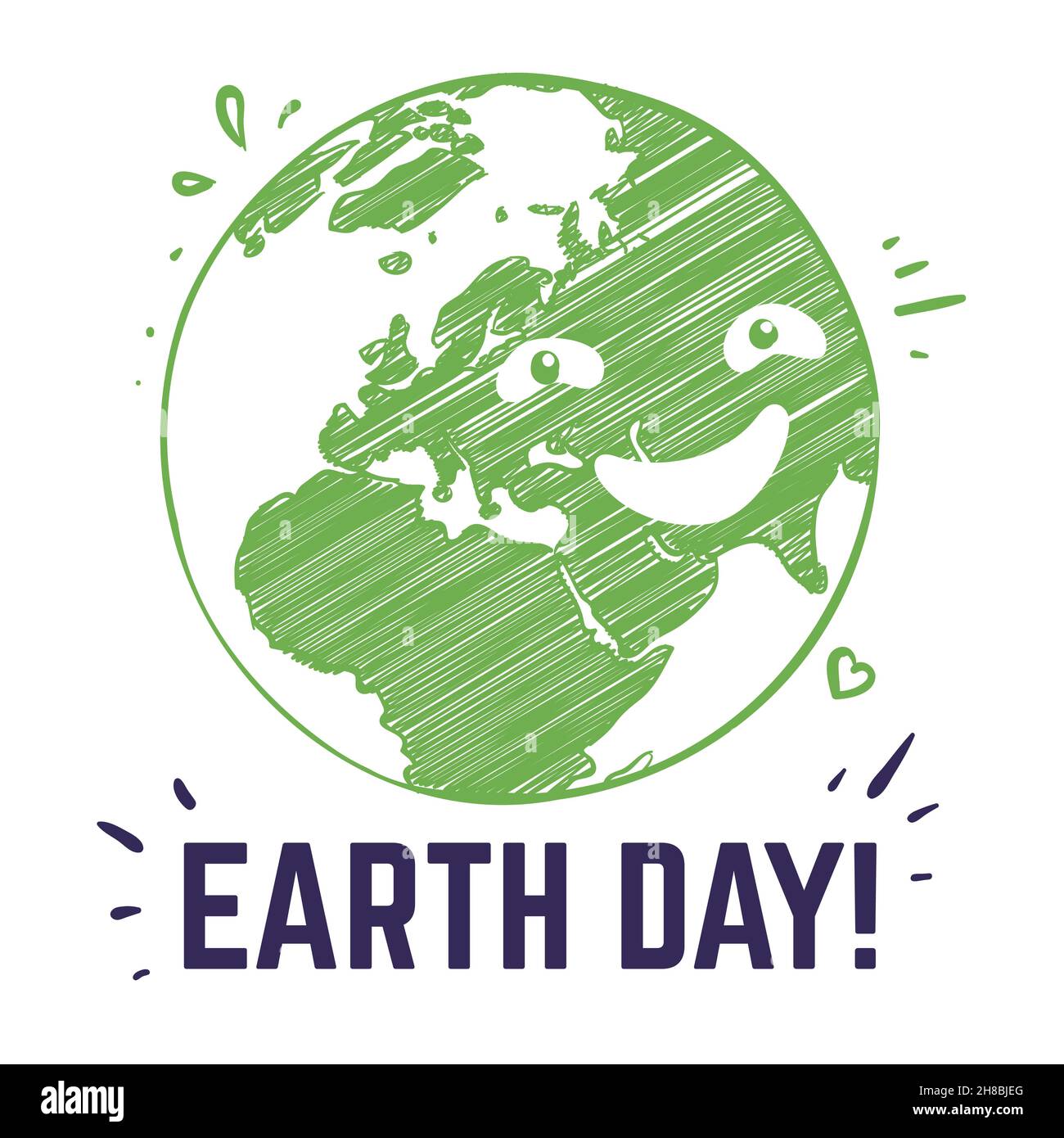 Affiche du jour de la terre.Planète symbole de l'environnement mondial environ fête la sécurité date carte postale avec typographie.La paix à la maison Illustration de Vecteur