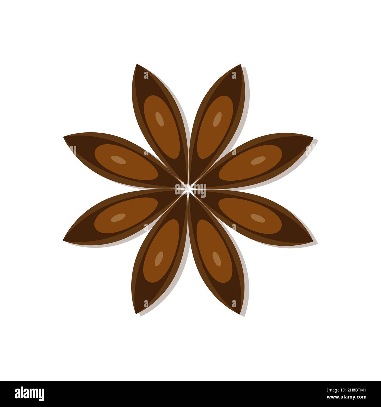 Symbole de l'anis étoilé et des graines d'anis de l'illustration vectorielle de Noël dans un design plat isolé sur fond blanc.Illustration vectorielle Illustration de Vecteur