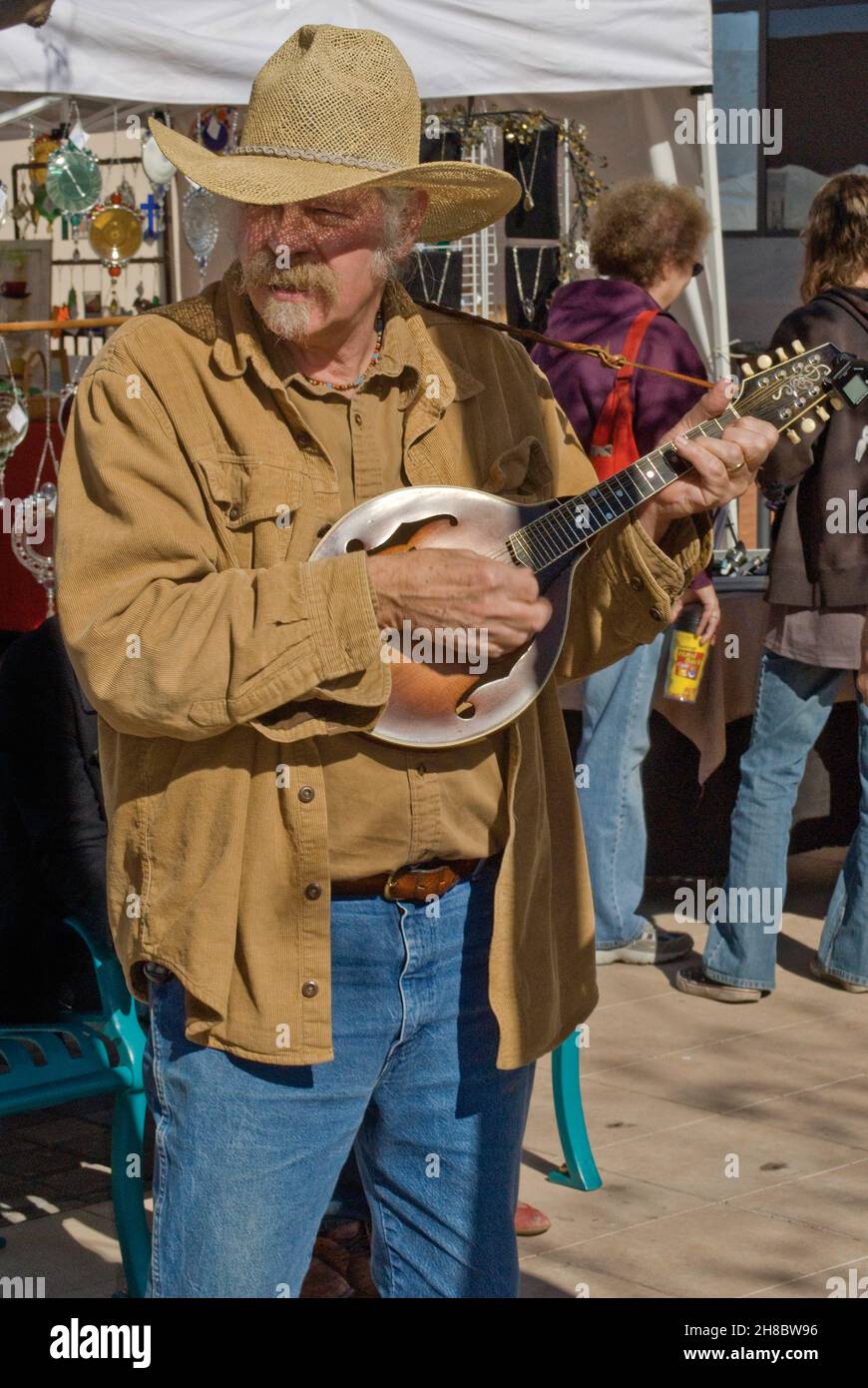 Musiciens de rue au Downtown Mall Festival à Las Cruces, Nouveau-Mexique, États-Unis Banque D'Images