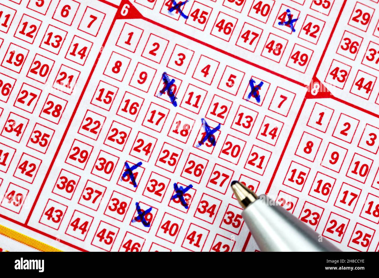 Billet de loterie avec stylo à bille, Allemagne Banque D'Images