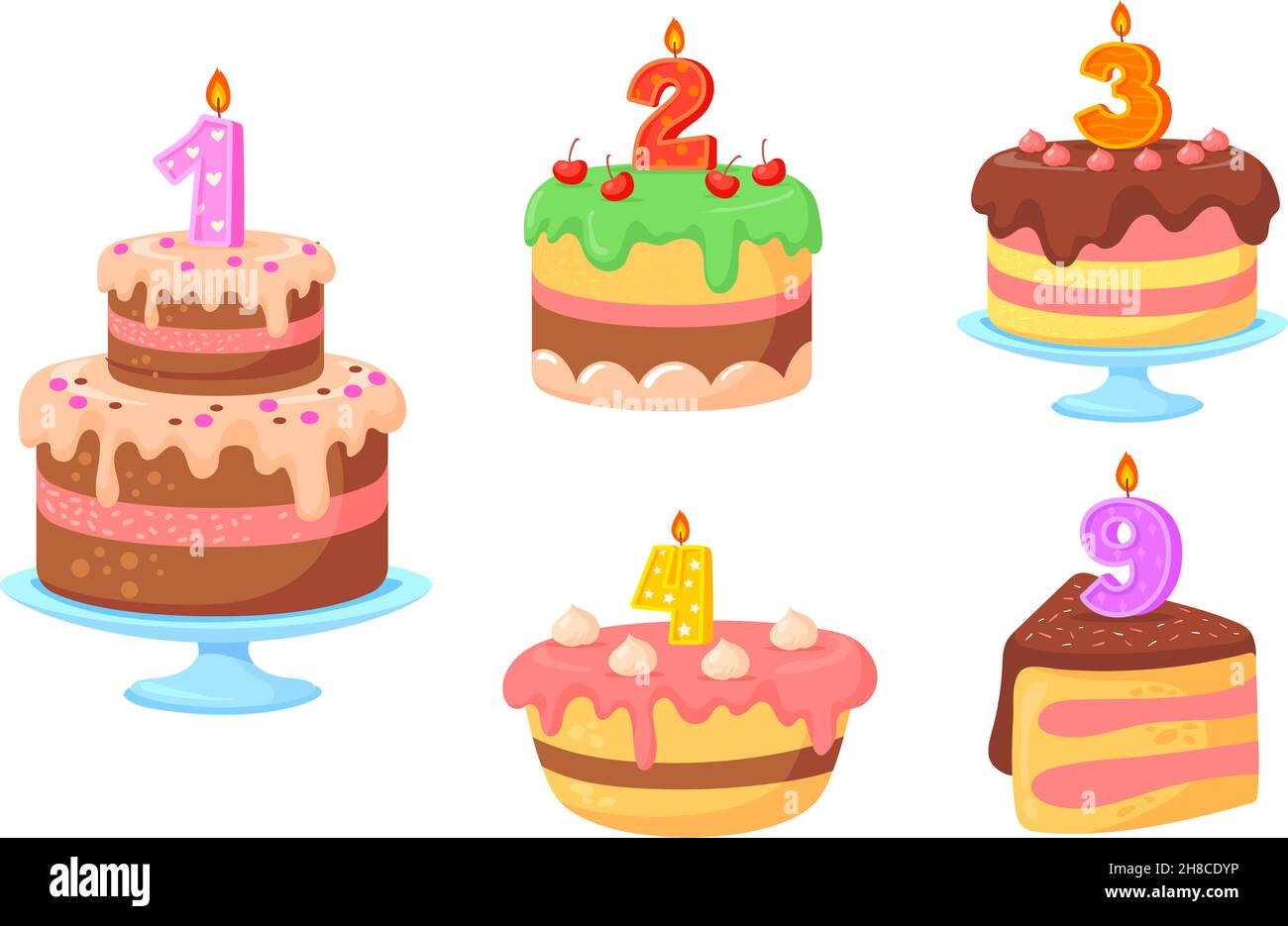Number Four Birthday Candle Banque D Images Vectorielles Alamy