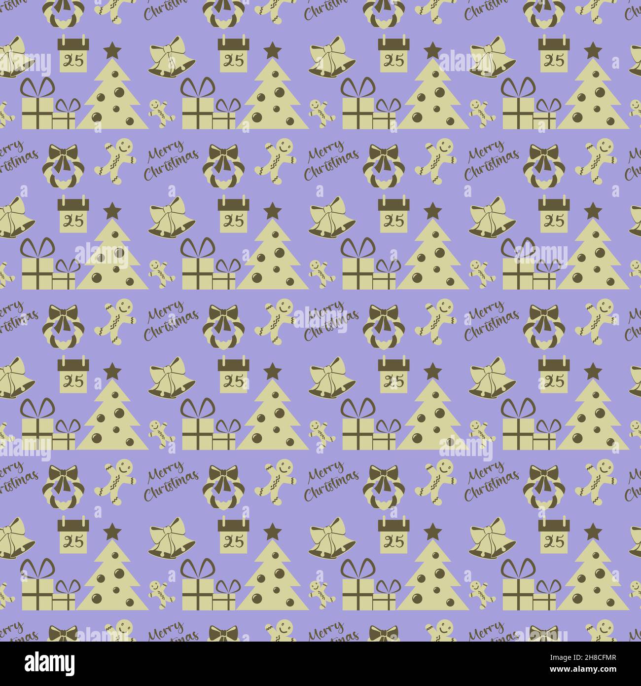 Motif sans couture orné d'un motif de Noël festif sur fond bleu Illustration de Vecteur