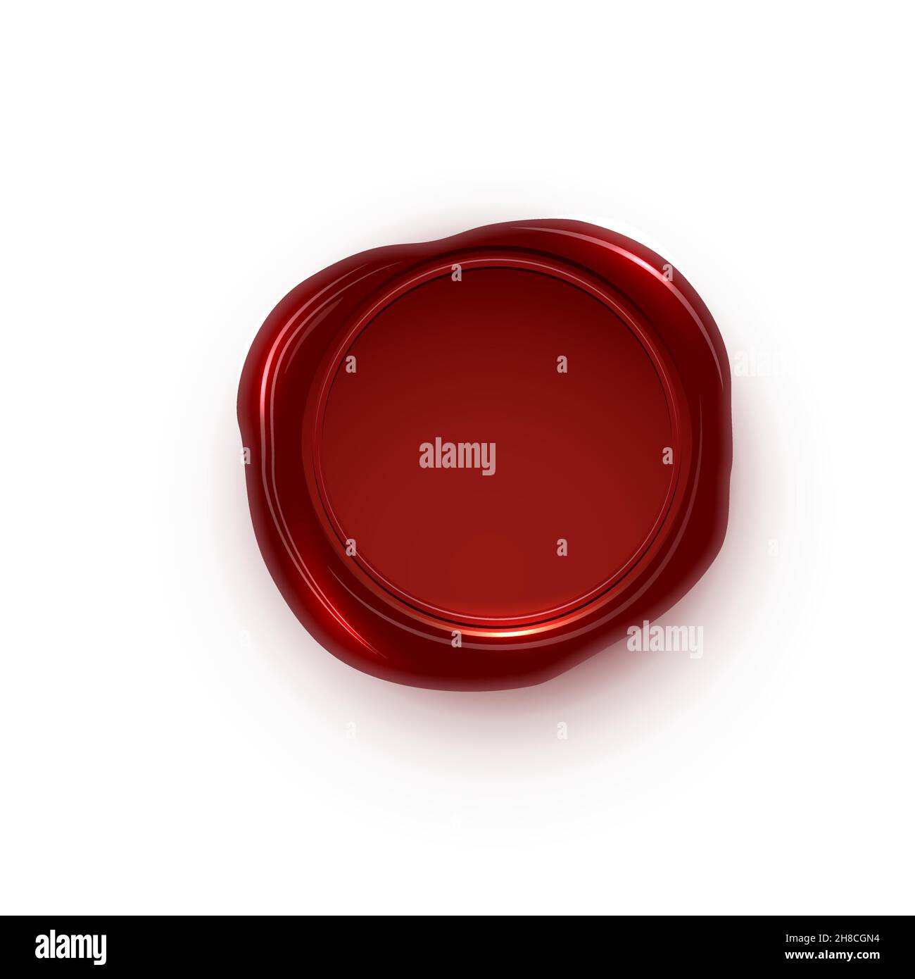 Joint en cire rouge isolé sur fond blanc. Timbre-poste vintage. Elément de conception vectoriel Illustration de Vecteur