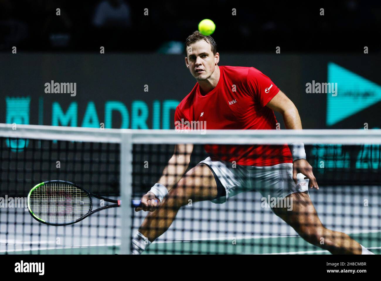Vasek Pospisil du Canada lors de la coupe Davis 2021, match de tennis du groupe B entre le Canada et le Kazakhstan, le 28 novembre 2021, à l'aréna de Madrid, Espagne - photo : Oscar Barroso/DPPI/LiveMedia Banque D'Images