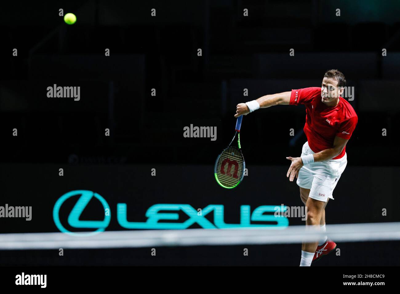 Vasek Pospisil du Canada lors de la coupe Davis 2021, match de tennis du groupe B entre le Canada et le Kazakhstan, le 28 novembre 2021, à l'aréna de Madrid, Espagne - photo : Oscar Barroso/DPPI/LiveMedia Banque D'Images