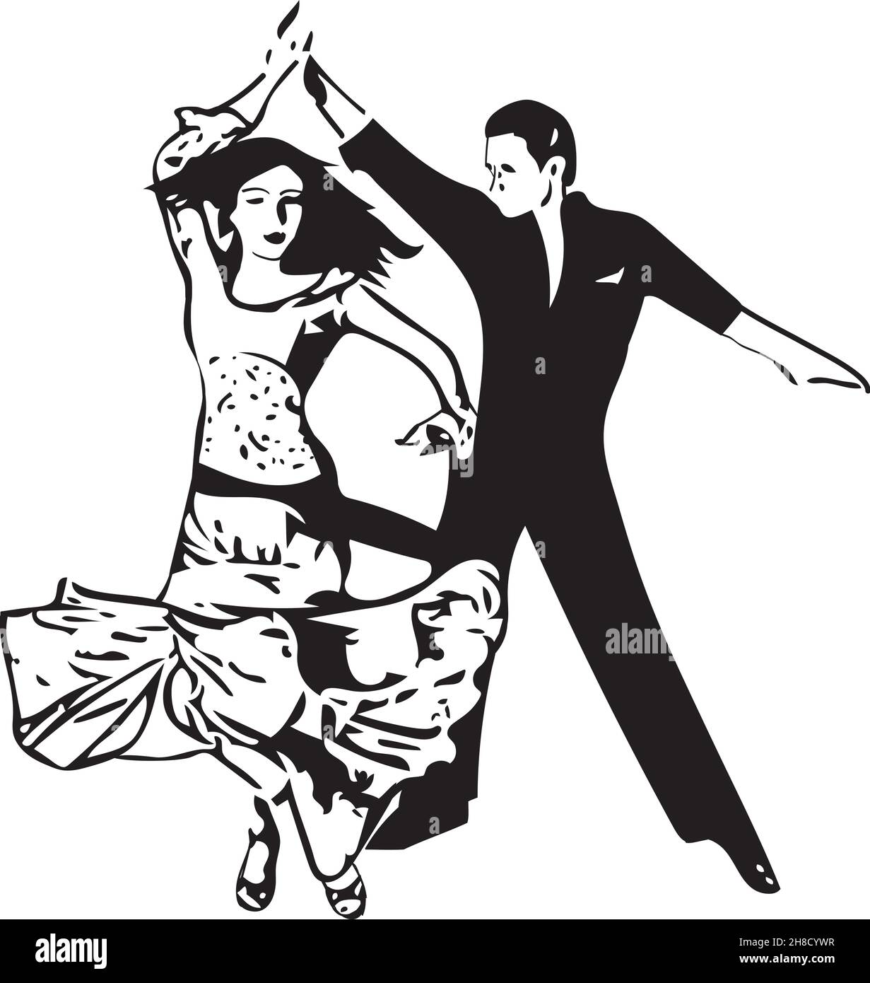 Illustration abstraite d'un couple de Dancing Latino Illustration de Vecteur