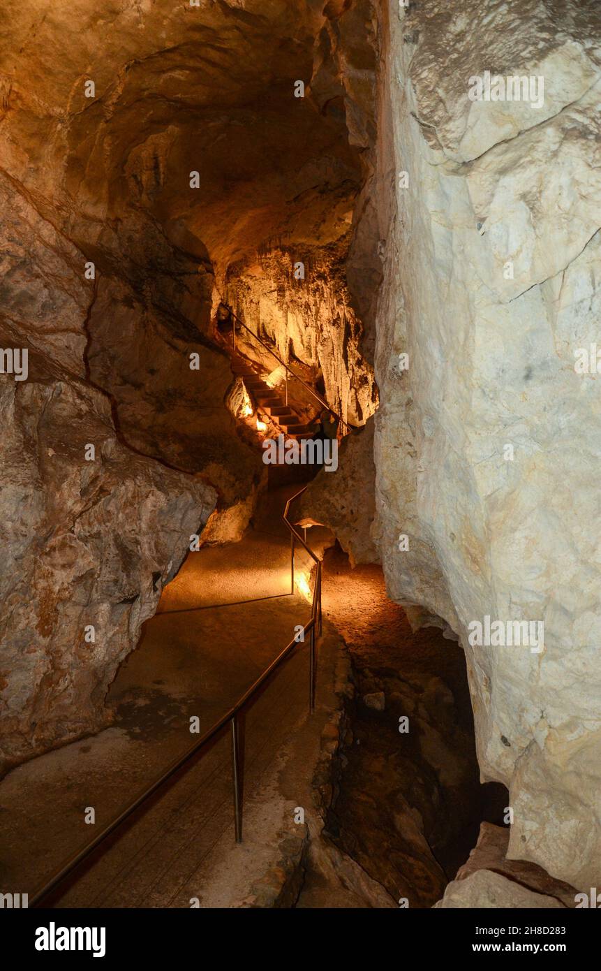 Détails des formations rocheuses dans les grottes de Jenolan, près de Sydney, en Australie Banque D'Images
