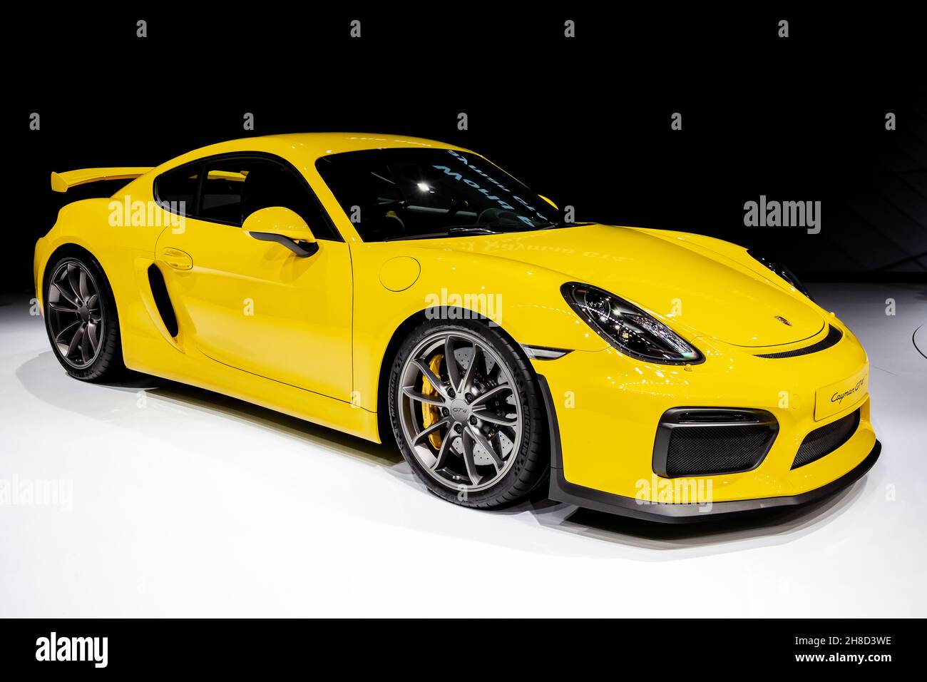 Porsche 718 Cayman GT4 voiture de sport présentée au 85e salon international de l'automobile de Genève.3 mars 2015 Banque D'Images