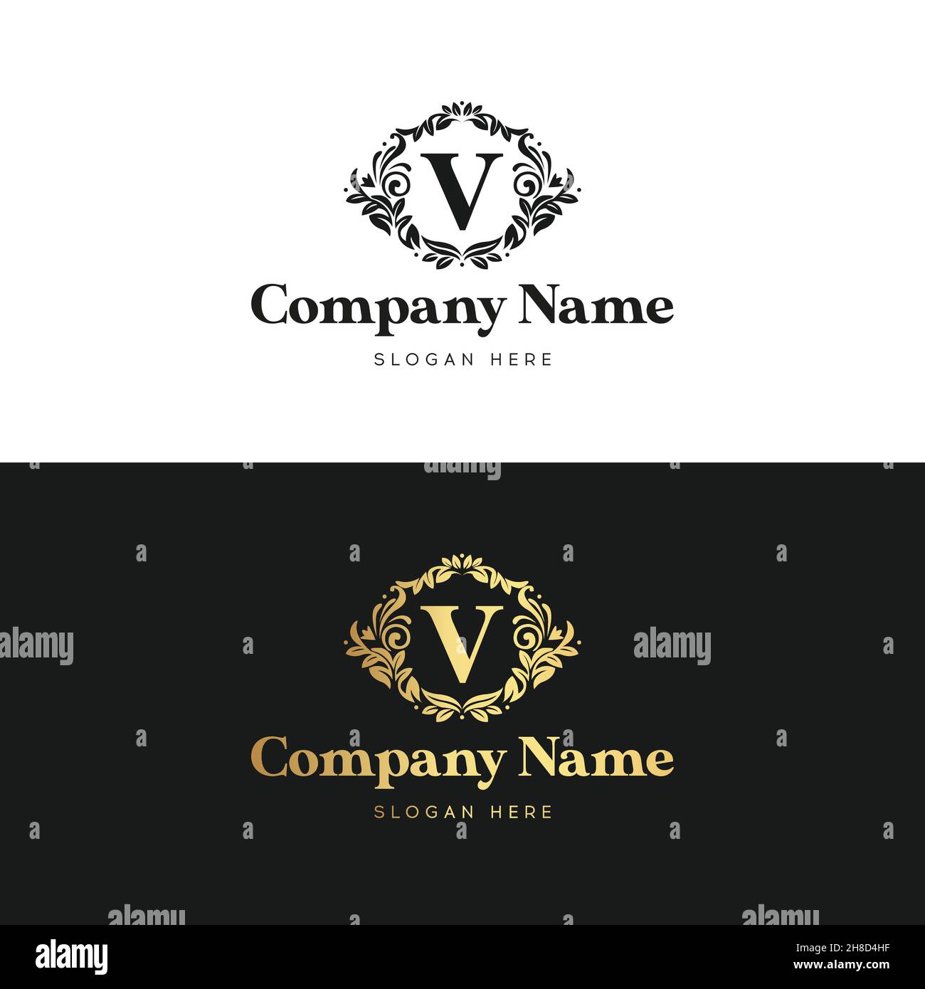 Logo lettre V de luxe.Modèle de logo de luxe en vecteur pour Restaurant, Royalty, Boutique, café, Hôtel, bijoux, mode Illustration de Vecteur