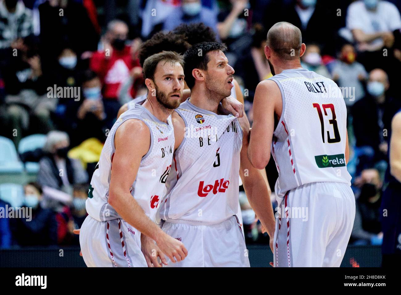 Équipe de Belgique lors de la coupe du monde de basket-ball 2023 de la  FIBA, qualifications européennes, 1er tour Groupe A match de basket-ball  entre la Belgique et la Serbie le 28