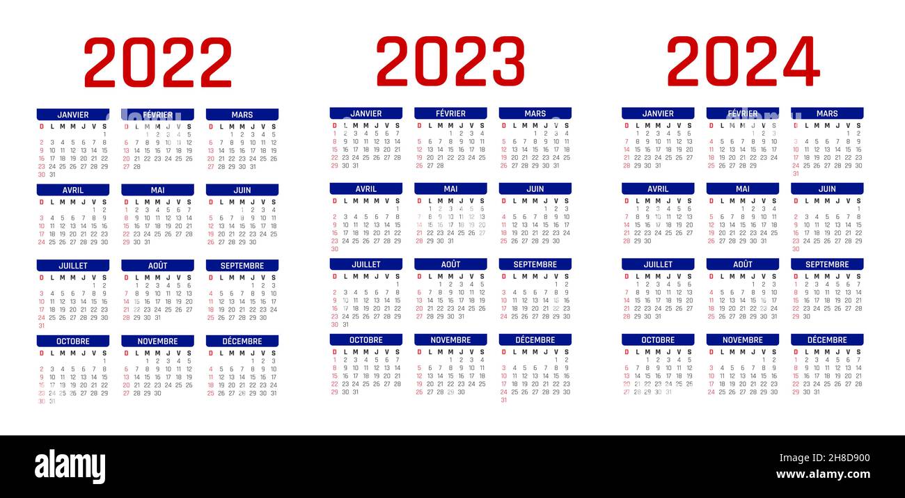 Calendrier Coloré 2023, 2024, 2025 Et 2026. Conception De Calendrier De  Poche De Vecteur De Couleur.