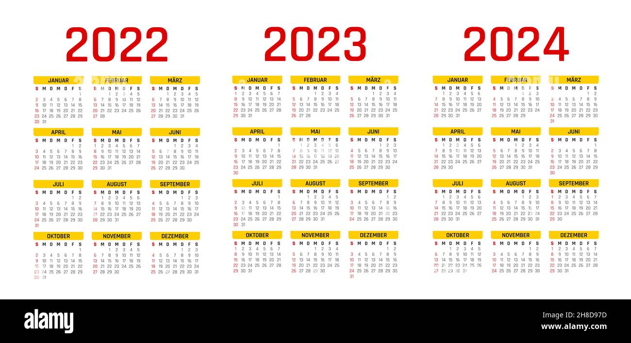 Calendrier Espagnol 2022, 2023, 2024, 2025, 2026, 2027, 2028, 2029, 2030  Ans. Modèle De Poche Simple. Illustration Vectorielle.