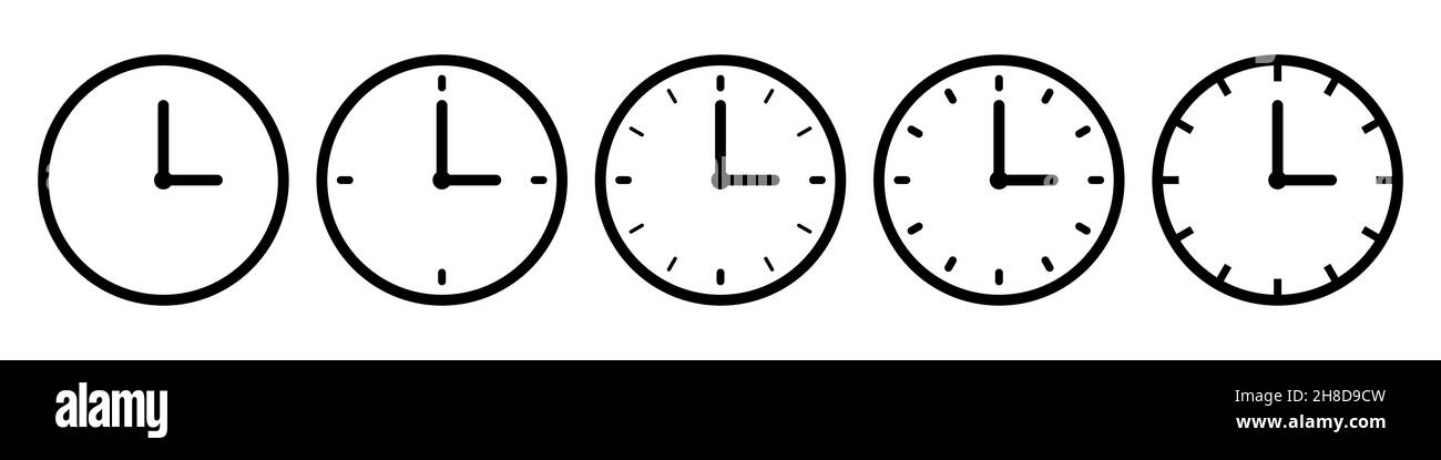 Horloge icône définir un design simple Illustration de Vecteur