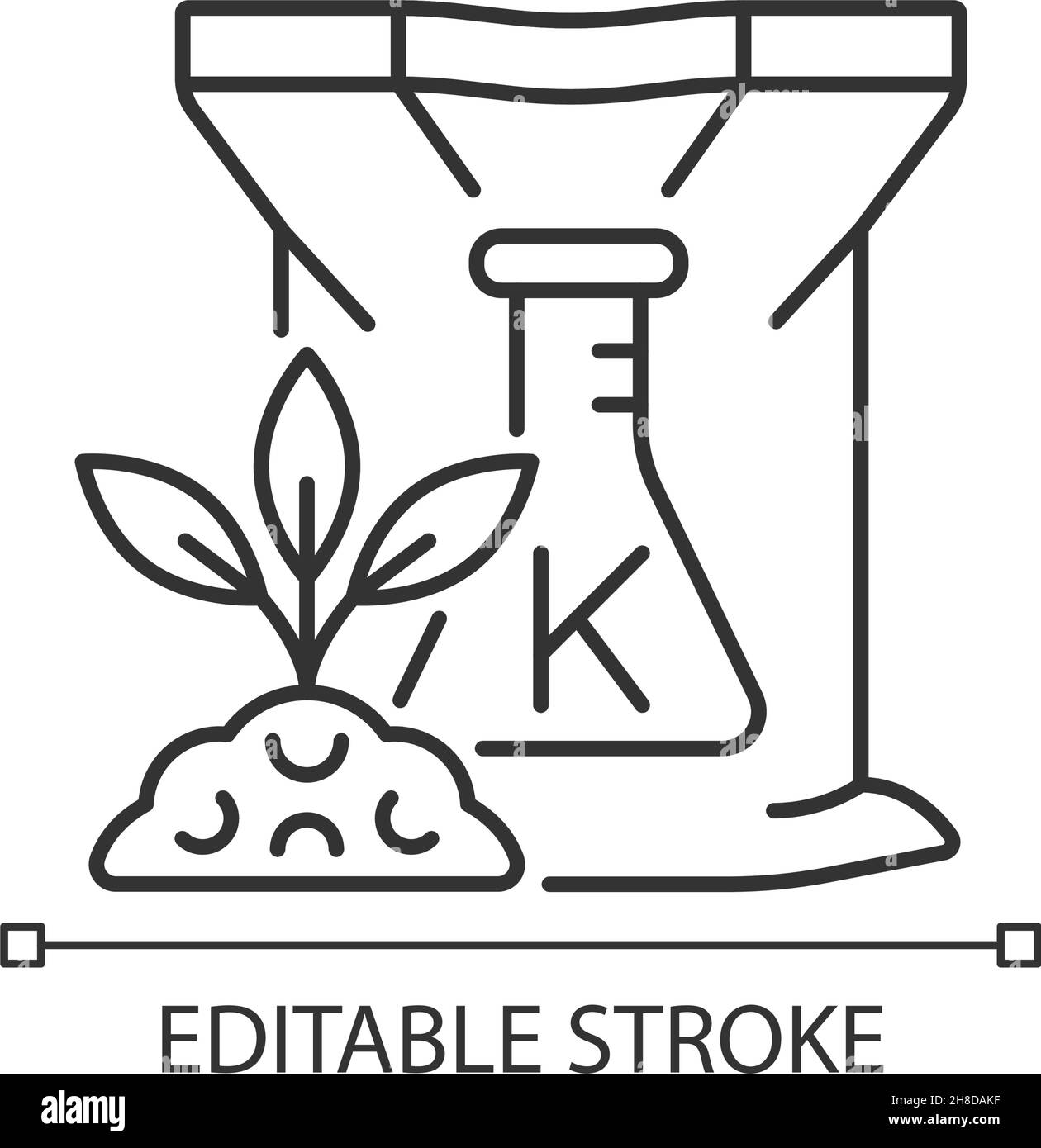 Icône linéaire d'engrais potassium Illustration de Vecteur