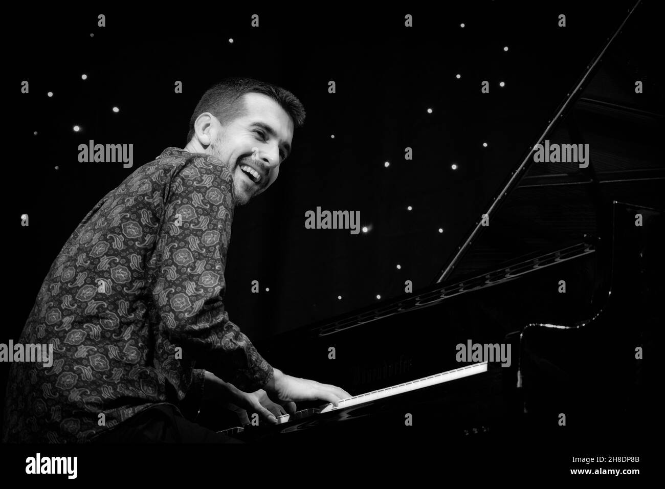 Jamie Safir joue du piano au Scarborough Jazz Festival 2021, Royaume-Uni Banque D'Images