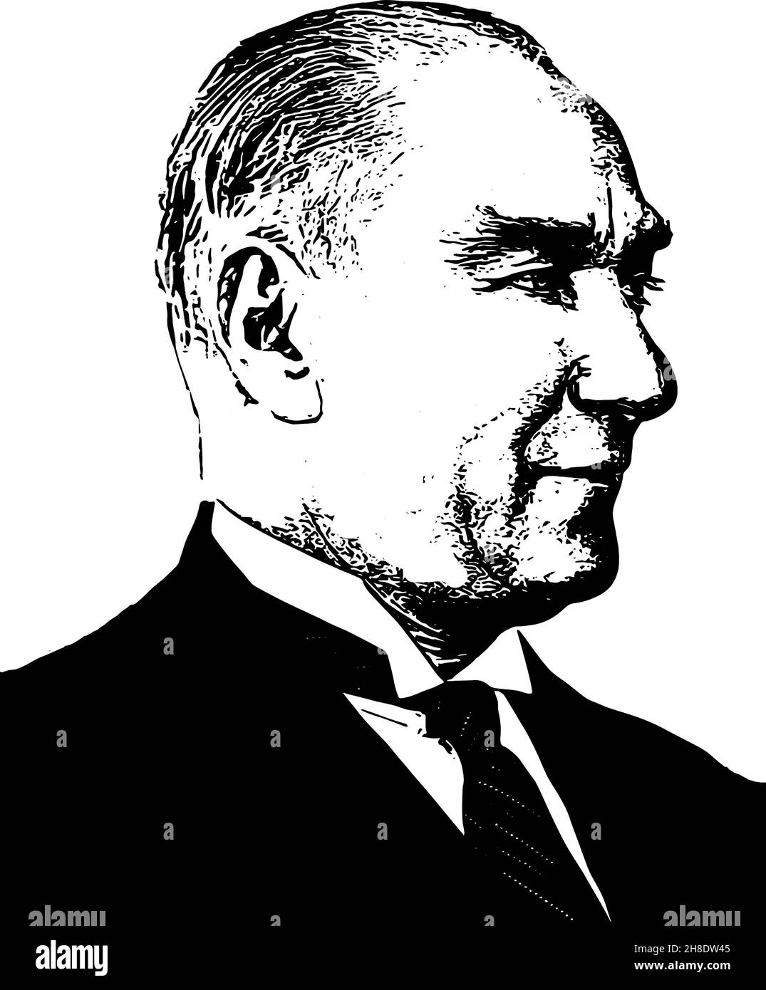 Illustration du vecteur Mustafa Kemal Ataturk.Il est le fondateur de la République moderne de Turquie. Illustration de Vecteur