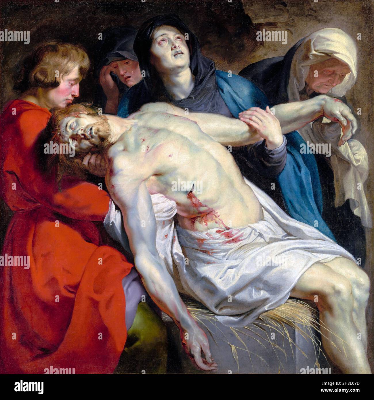L'entombment de Peter Paul Rubens (1577-1640), huile sur toile, c.1612 Banque D'Images