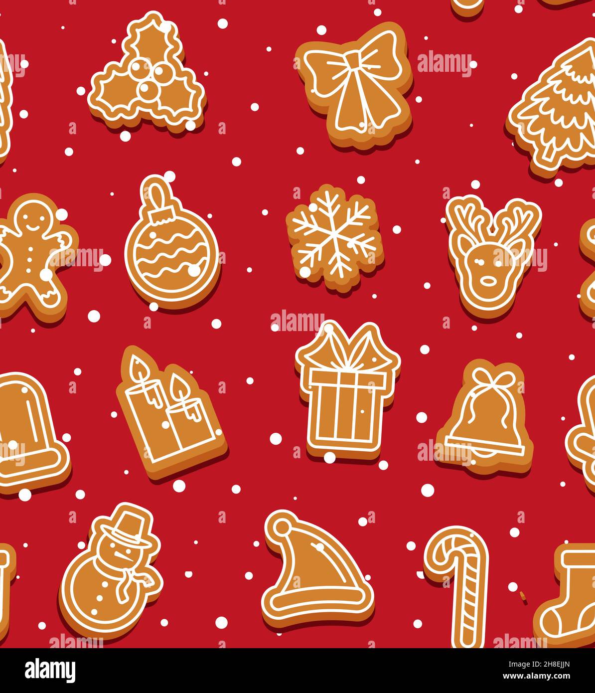 Motif de noël vectoriel sans coutures dans des biscuits Illustration de Vecteur