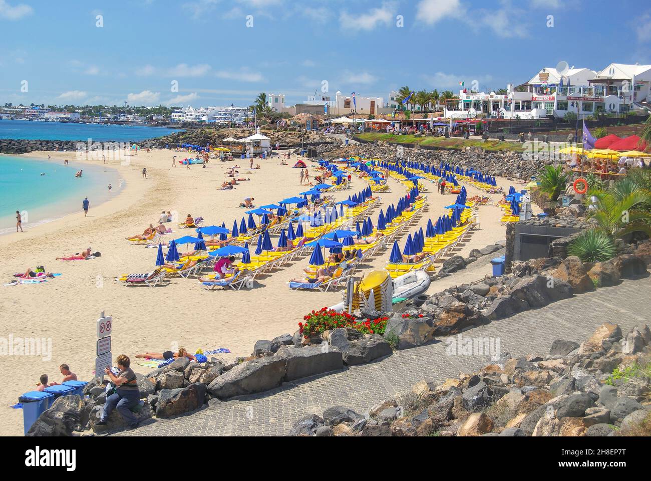 Promenade de la plage, Playa Grande, Playa Blanca, Lanzarote, îles Canaries, Espagne Banque D'Images