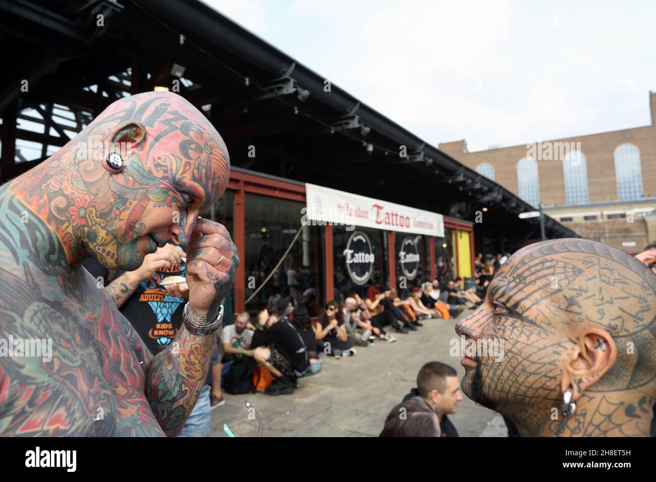 Convention internationale des tatouages de Londres à Tobacco Dock, Royaume-Uni Banque D'Images