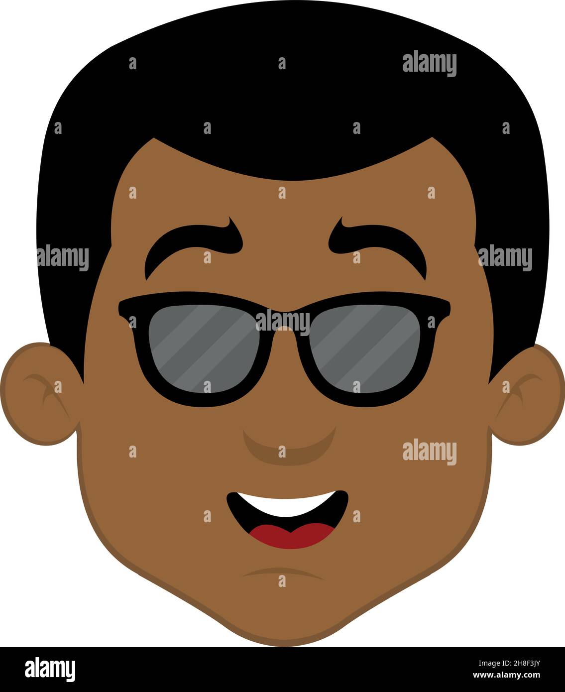 Illustration vectorielle du visage d'un homme de dessin animé avec des lunettes de soleil Illustration de Vecteur