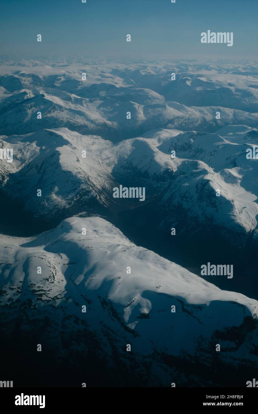 Vue sur les montagnes en Norvège Banque D'Images