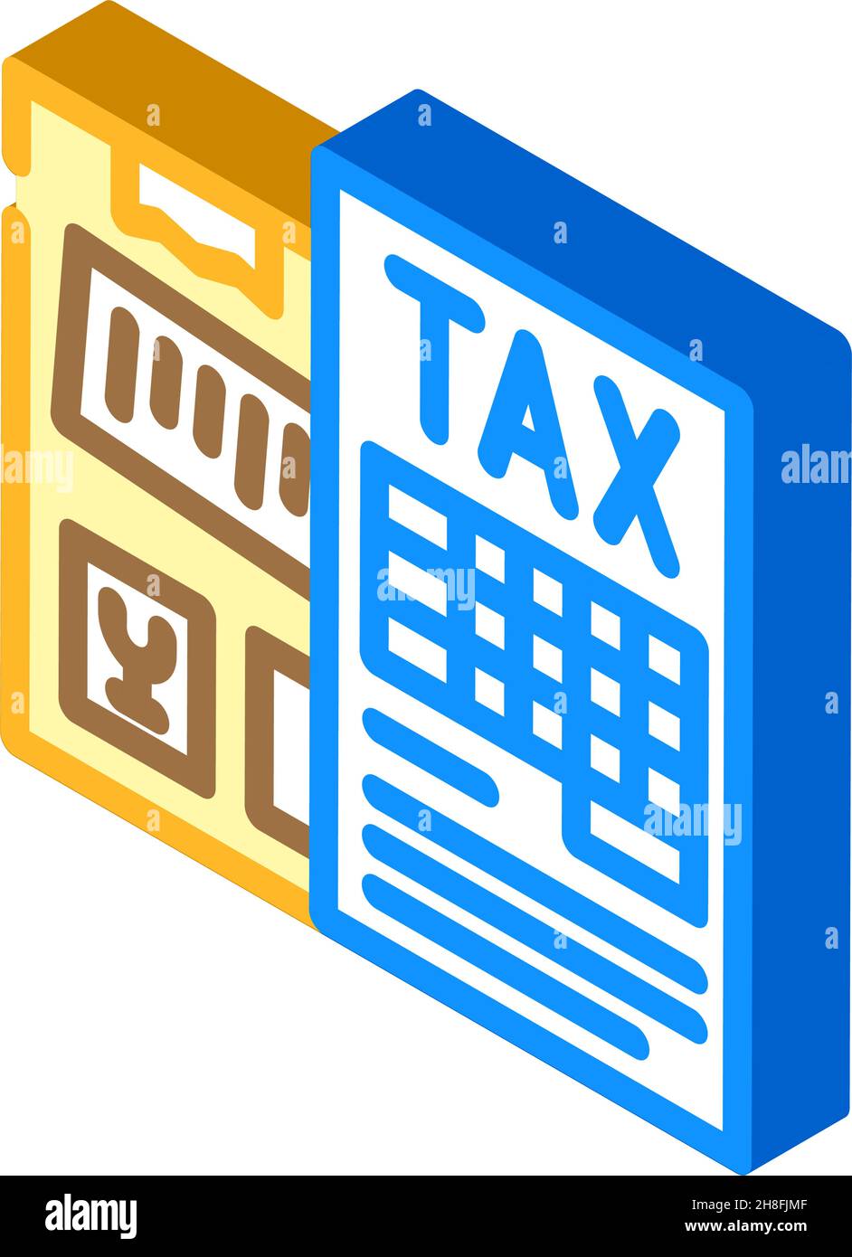 illustration vectorielle d'icône isométrique de produit d'importation de taxe Illustration de Vecteur