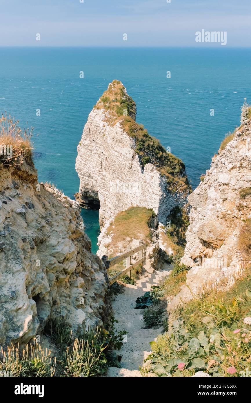 Paysage de falaise à Étretat en Normandie, France Banque D'Images