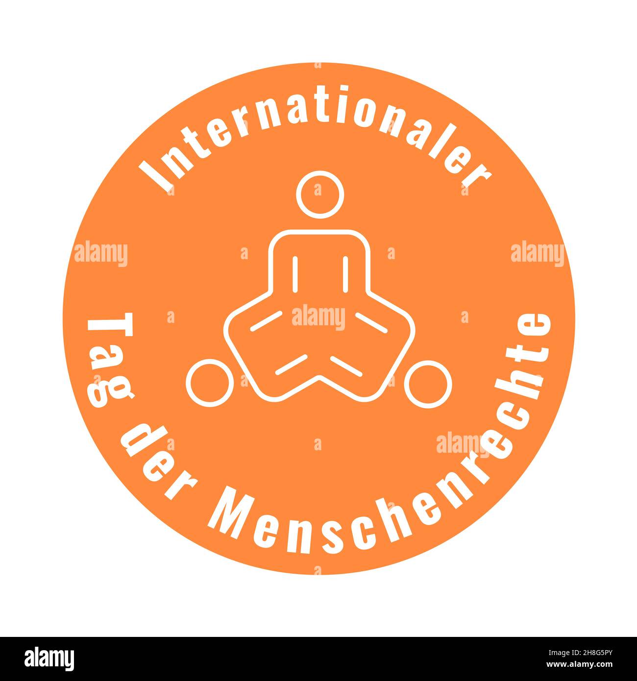 Journée internationale des droits de l'homme.Langue allemande.DEBRAYAGE.Illustration vectorielle. Illustration de Vecteur