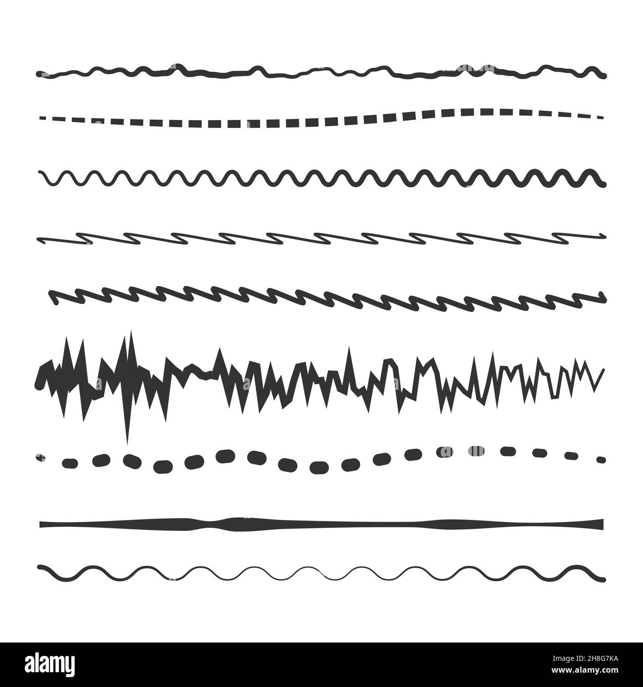 Lignes et contours dans différents styles.Parfait pour les lettres et les illustrations. Illustration de Vecteur