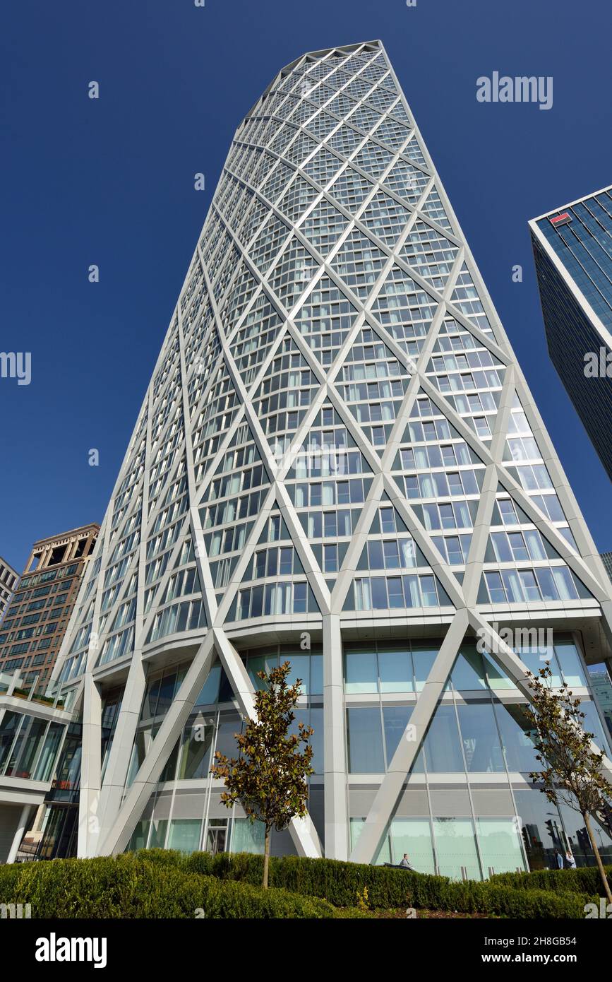 Newfoundland place, Diamond Tower, Park place, Westferry Road, gratte-ciel résidentiel, Docklands, Canary Wharf, East London, Royaume-Uni Banque D'Images