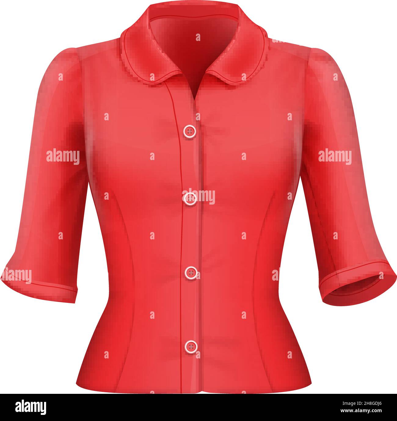 Blouse femme rouge tendance Illustration de Vecteur
